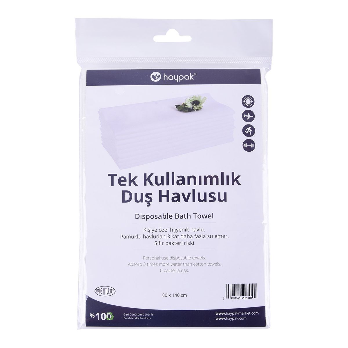 Tek kullanımlık duş havlusu ekstra kalın 80x140 (100 adet) - 1