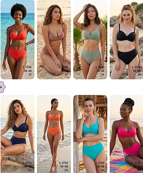 Toptan Balenli Straplez Bikini 8 Renk Seçenekli (Model 2756 / 38-48 Seri) - 1