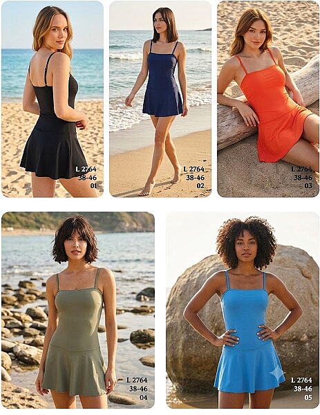 Toptan Elbise Mayo (Etekli) 5 Renk Seçenekli (Model 2764 / 38-46 Seri) - 1