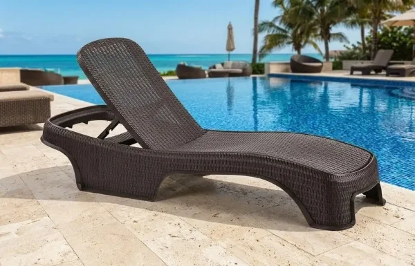 Toptan Lüks Rattan Şezlong Bodrum Kahve - İstanbul Otel Malzemeleri