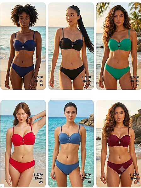 Toptan Straplez Bandeau Bikini 6 Renk Seçenekli (Model 2770 / 38-44 Seri) - 1