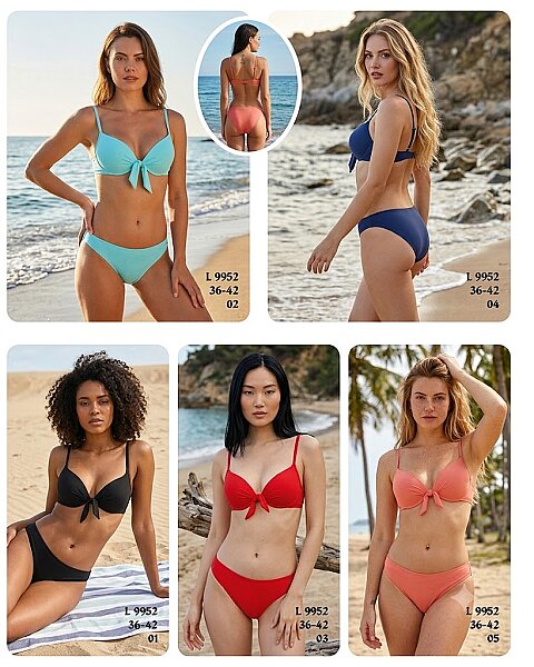 Toptan Straplez Bandeau Bikini 5 Renk Seçenekli (Model 9952 / 36-42 Seri) - 1