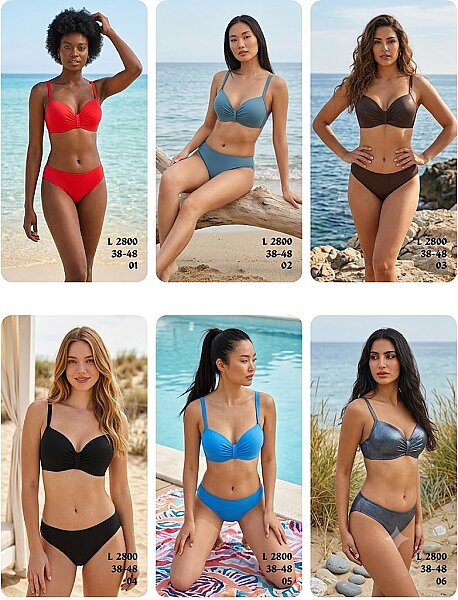 Toptan Üçgen Bikini 6 Renk Seçenekli (Model 2800 / 38-48 Seri) - 1